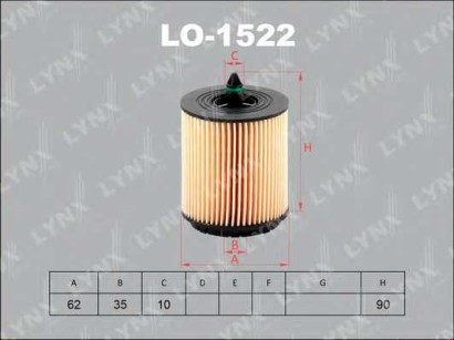 Фильтр масляный Lynx для Opel Vectra B / C,ZAFIRA / Saab 9-3 2.0-2.2 16V