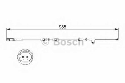 Датчик износа колодок BOSCH для BMW X5 E70 (2007>) / X6 E71 (2008>) L=938mm / передний