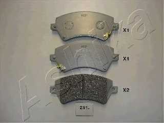 Колодки тормозные передние комплект Ashika для Toyota Corolla _E12 11 / 01> 57.4x131.7x17.8 / c датчиком износа