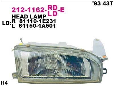 Фара левая Depo для Toyota Corolla _E10 92-97 mod. LB / H4 / 5дверная / без эл. регулировки