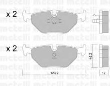 Колодки тормозные задние дисковые комплект Metelli для BMW 3-E30 / 36 / 5-E34 / 7-E32 / Z3 Колодки тормозные задние дисковые комплект Metelli для BMW 3-E30 / 36 / 5-E34 / 7-E32 / Z3