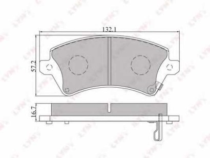 Колодки тормозные передние комплект Lynx для Toyota Corolla _E12 11 / 01> 57.4x131.7x17.8 / c датчиком износа