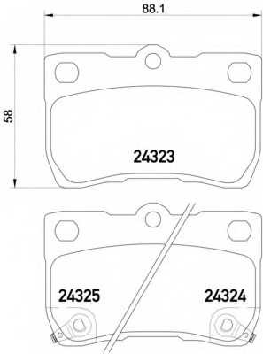 Колодки тормозные задние дисковые комплект Textar для Toyota Lexus GS 300 / 400 / 430 (2005-2012)