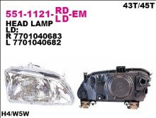 Фара левая Depo для Renault Megane / Scenic 96-99 H4 / эл / регулир. Фара левая Depo для Renault Megane / Scenic 96-99 H4 / эл / регулир.