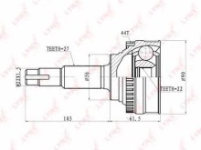 ШРУС наружный передний Lynx для Nissan Primera P11E (1996-2002) Число зубцов кольца ABS 44