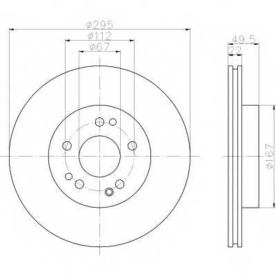 Диск тормозной передний вентилируемый Textar для MB W124 92-93 295x22x5