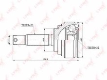 ШРУС наружный передний Lynx для Mitsudishi Colt / Lancer / Mirage 1991-2002 25x22x54