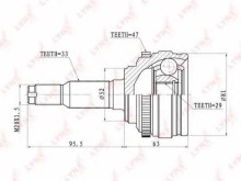 ШРУС наружный передний Lynx для Daewoo Espero / Nexia Dohc Dohc c ABS