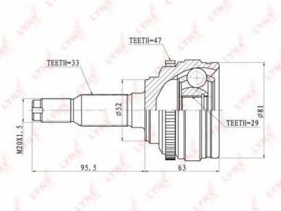 ШРУС наружный передний Lynx для Daewoo Espero / Nexia Dohc Dohc c ABS