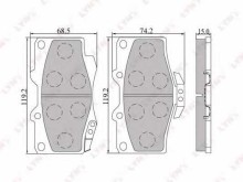Колодки тормозные передние комплект Lynx для Toyota 4 Runner / Hilux 88> Колодки тормозные передние комплект Lynx для Toyota 4 Runner / Hilux 88>