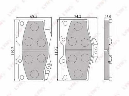 Колодки тормозные передние комплект Lynx для Toyota 4 Runner / Hilux 88>