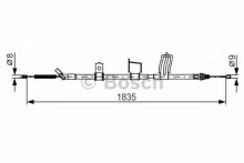 Трос стояночного тормоза правый BOSCH для Nissan QASHQAI+2 (JJ10) (2008>) Трос стояночного тормоза правый BOSCH для Nissan QASHQAI+2 (JJ10) (2008>)
