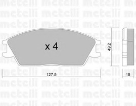 Колодки тормозные передние комплект Metelli для Hyundai Getz (2002>) / Honda Accord III