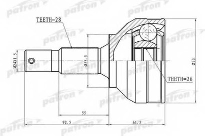 ШРУС наружный передний Patron для Citroen C5 (2008>)