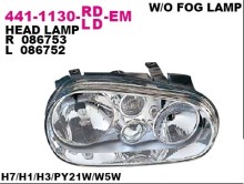 Фара левая Depo для VW Golf IV 97> H7+H1 / Valeo Фара левая Depo для VW Golf IV 97> H7+H1 / Valeo