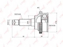 ШРУС наружный передний Lynx для Mazda 323 (BJ) (1998-2002) с ABS=44 зуб. / 1.9 16V, 2.0 TD