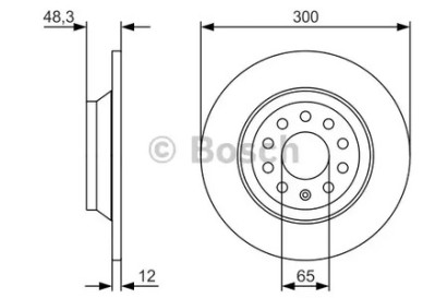 Диск тормозной задний BOSCH для VW Golf VII (2013>)