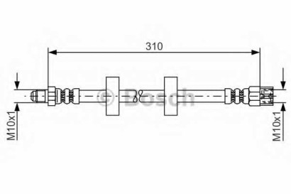 Шланг тормозной передний BOSCH для Audi 80 / Golf I / II / Passat B2 L=335mm / M10x1