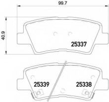 Колодки тормозные задние дисковые комплект Textar для Hyundai Solaris (2010>) / Ceed (2012>) Bosch Sangsin С ОТВЕРСТИЯМИ ПОД ПРУЖИНКИ
