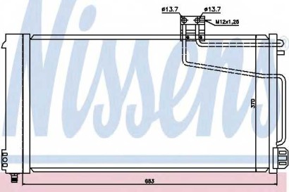 Радиатор кондиционера (конденсер) Nissens для W203 (2000-2006)