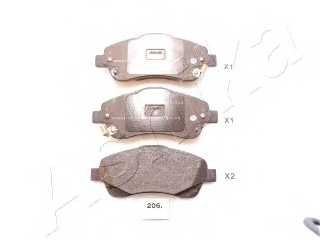 Колодки тормозные передние комплект Ashika для Toyota Avensis 2003>
