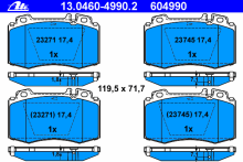 Колодки тормозные передние комплект ATE для Mercedes Benz W203 / W211 / W220 Колодки тормозные передние комплект ATE для Mercedes Benz W203 / W211 / W220