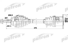 Полуось передняя левая Patron для VW Touran (2003-2010) Полуось передняя левая Patron для VW Touran (2003-2010)