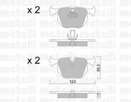 Колодки тормозные задние дисковые комплект Metelli для BMW X3 E83 (2004>) / Range Rover III (LM) (2002>)
