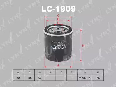 Фильтр масляный Lynx для Opel / Nissan / Mazda / Mitsubishi / Kia 95>