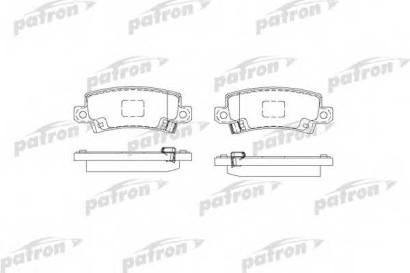 Колодки тормозные задние дисковые комплект Patron для Toyota Corolla _E12 2000>