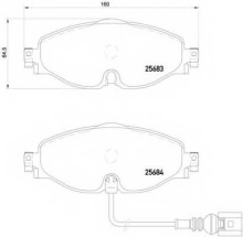 Колодки тормозные передние комплект Textar для VW Golf VII (2012>) / Audi A3 [8V] (2013>) TRW GDB2143 без датчика износа