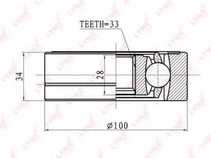 ШРУС внутренний передний Lynx для VW Passat B3,B4 ПРАВЫЙ