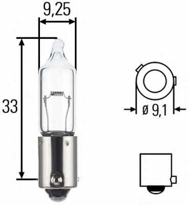 Лампа Hella для H21W 24V-21W BAY9S Original Line BAY9s