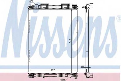 Радиатор основной Nissens для MAN F2000 94> 628700-без рамки