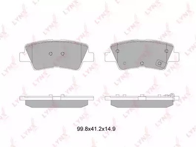 Колодки тормозные задние дисковые комплект Lynx для Hyundai Solaris (2010>) / Ceed (2012>) Bosch Sangsin С ОТВЕРСТИЯМИ ПОД ПРУЖИНКИ
