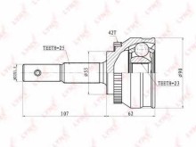 ШРУС наружный передний Lynx для Nissan Almera N15 (1995-2000) c ABS