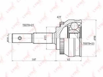ШРУС наружный передний Lynx для Nissan Almera N15 (1995-2000) c ABS
