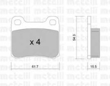 Колодки тормозные задние дисковые комплект Metelli MB W201 / 202 / 124 Колодки тормозные задние дисковые комплект Metelli MB W201 / 202 / 124