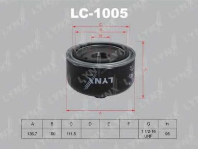 Фильтр масляный Lynx VW LT II 96> 2.8 TDI / 136x100x82