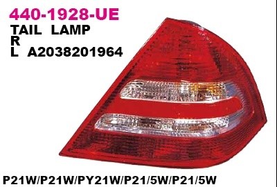 Фонарь задний правый Depo для Mercedes Benz W203 (2000-2006) (2004-2005г.)