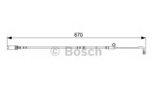 Датчик износа колодок BOSCH для BMW E60 03> передний / L=670mm