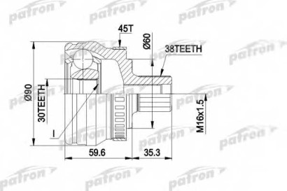 ШРУС наружный передний Patron для Audi A4 2.4 95>