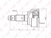 ШРУС наружный передний Lynx для Honda Civic 4D (2006>) 1.6 / 1.8 26x58x28 ШРУС наружный передний Lynx для Honda Civic 4D (2006>) 1.6 / 1.8 26x58x28