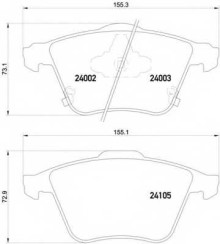 Колодки тормозные передние комплект Mintex для Mazda 6 (GG) (2002-2007) 18" 2.3 Колодки тормозные передние комплект Mintex для Mazda 6 (GG) (2002-2007) 18" 2.3