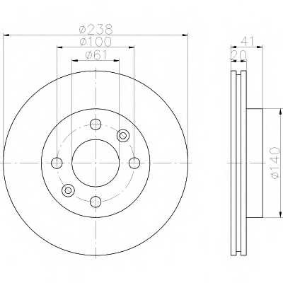 Диск тормозной передний вентилируемый Textar для Renault Megan / R9 / R11 / R19 238x20x4