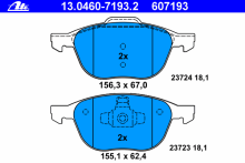 Колодки тормозные передние комплект ATE для Ford Focus II / III, Mazda 3, Volvo S40 Колодки тормозные передние комплект ATE для Ford Focus II / III, Mazda 3, Volvo S40