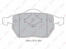Колодки тормозные передние комплект Lynx для Audi A4 B5 / Passat B5 / B6 156.3x74x20ММ Колодки тормозные передние комплект Lynx для Audi A4 B5 / Passat B5 / B6 156.3x74x20ММ