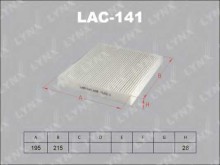 Фильтр салона Lynx для Toyota Corolla / Auris (2006>) НЕ УГОЛЬНЫЙ