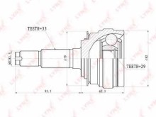 ШРУС наружный передний Lynx для Daewoo 16V (Lanos, Nexia Dohc, Nubira, ESPERO.LEGA без ABS / Dohc