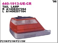 Фонарь задний правый Depo для MB W140 94-99 красно-белый